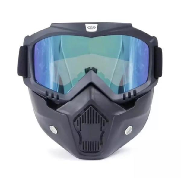 2 In 1 Motorcycle Bike Detachable Helmet Goggles Mask Blue Mercury - Image 6