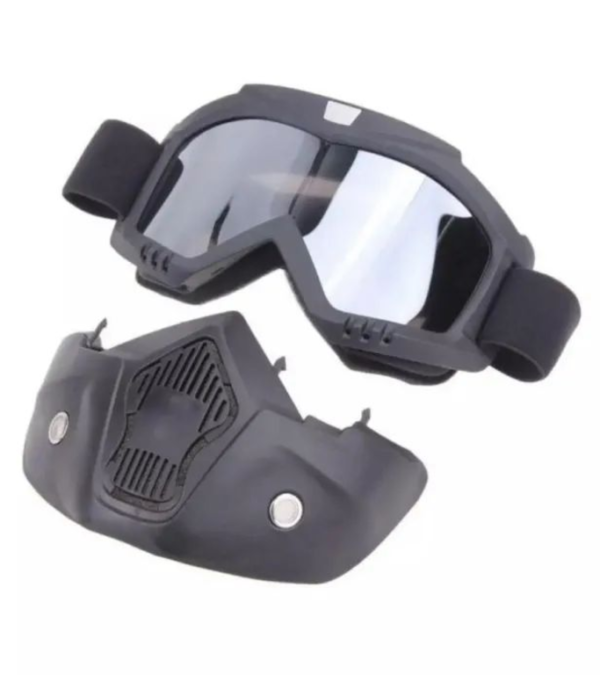 2 In 1 Motorcycle Bike Detachable Helmet Goggles Mask Blue Mercury - Image 4
