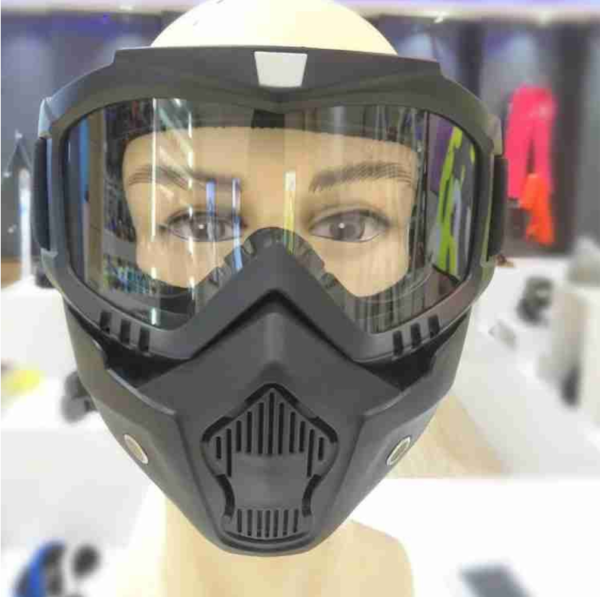2 In 1 Motorcycle Bike Detachable Helmet Goggles Mask Blue Mercury - Image 5